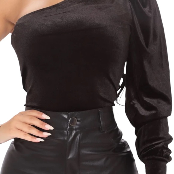 Match My Energy Velvet Bodysuit- Black, Size Small - Picture 13 of 13